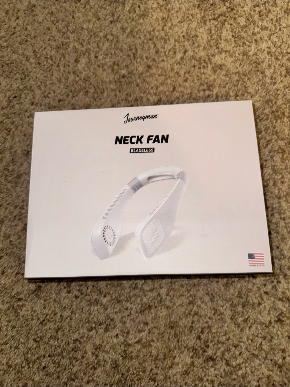White Bladeless Neck Fan - Hands-Free Personal Cooling